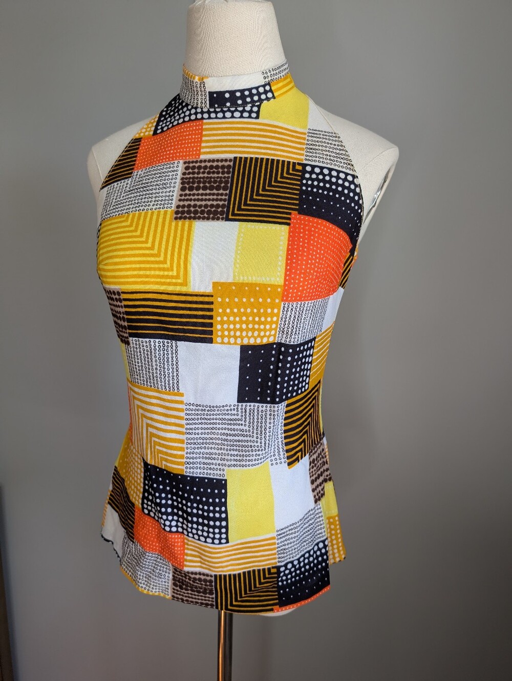 Vintage 70's geometric tank top